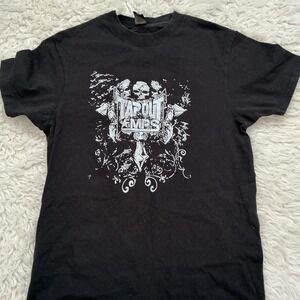 Tapout MPS Graphic T-Shirt Mens Medium Black Skulls MMA Heavyweight Classic Fit